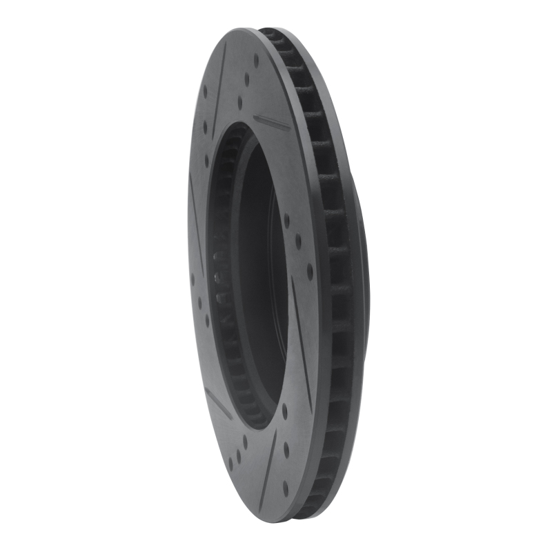 Nissan Note Brake Rotor (1) - Front Right - R1 Concepts - Drilled & Slotted - Black - `11-`25